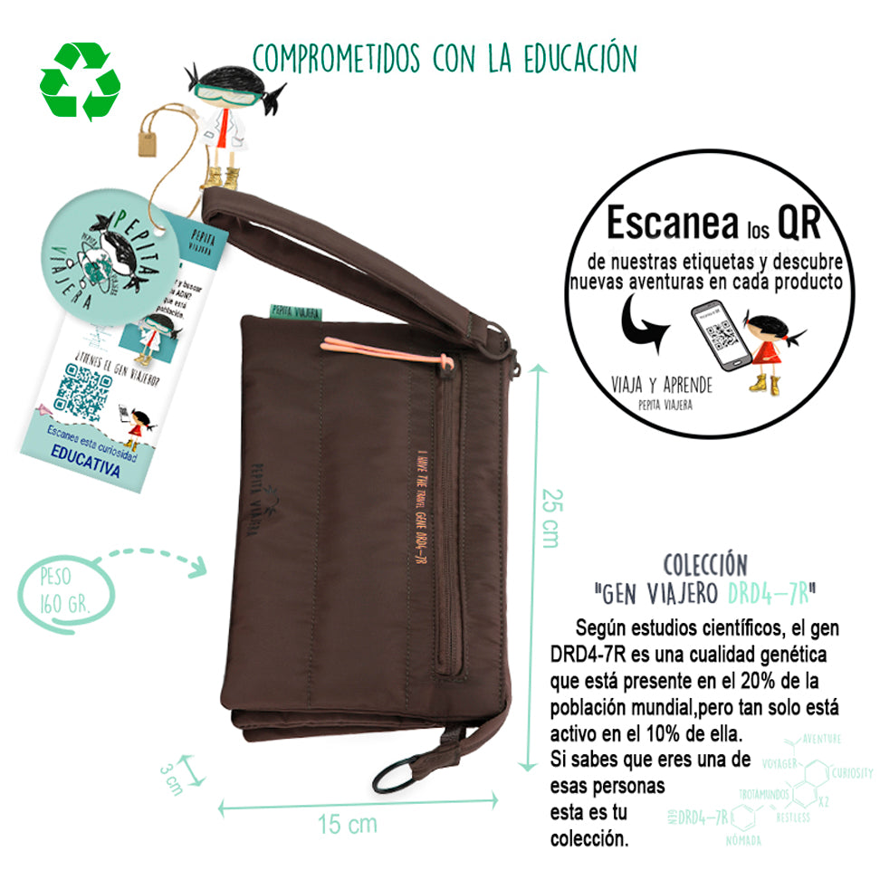 Neceser portatodo triple acolchado DRD4-7r Marrón