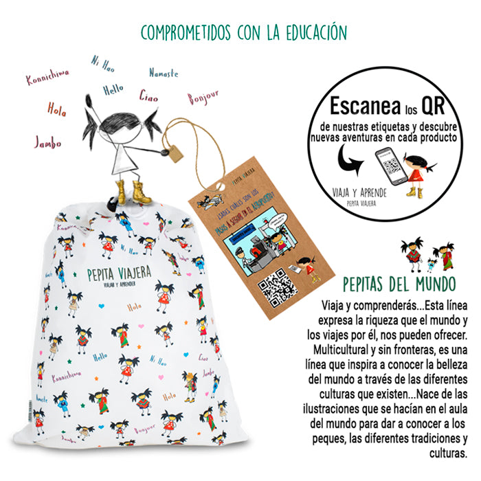 Mochila Blanda Saco Pepitas del Mundo
