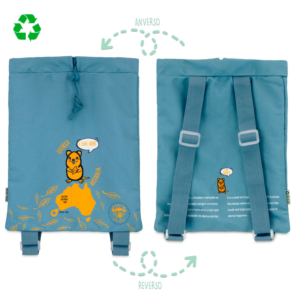 Pack Bolsas multiusos y Mochila blanda recicladas Animales Raros