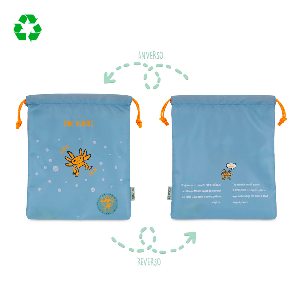 Pack Bolsas multiusos y Mochila blanda recicladas Animales Raros