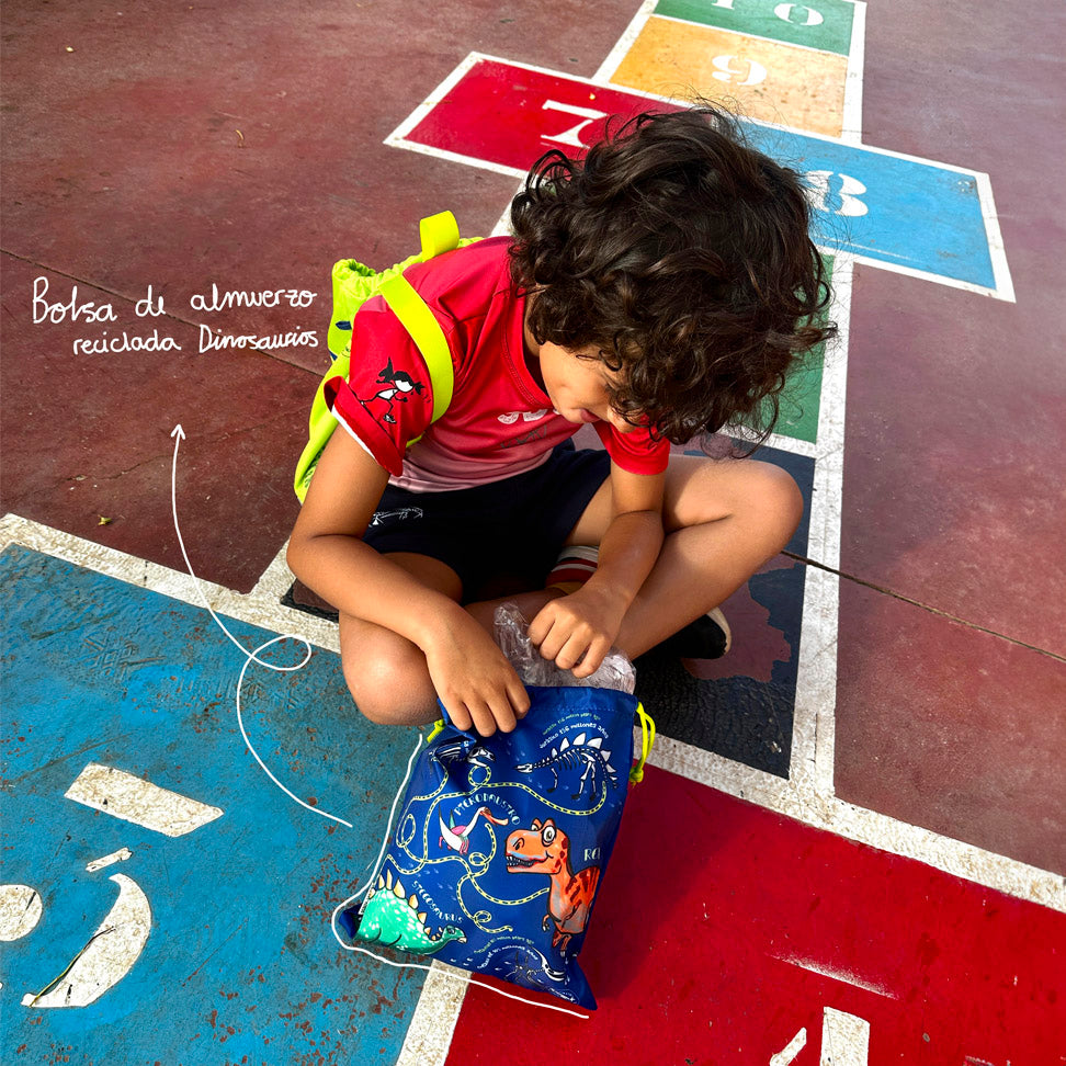 Bolsa de almuerzo reciclada Dinosaurios