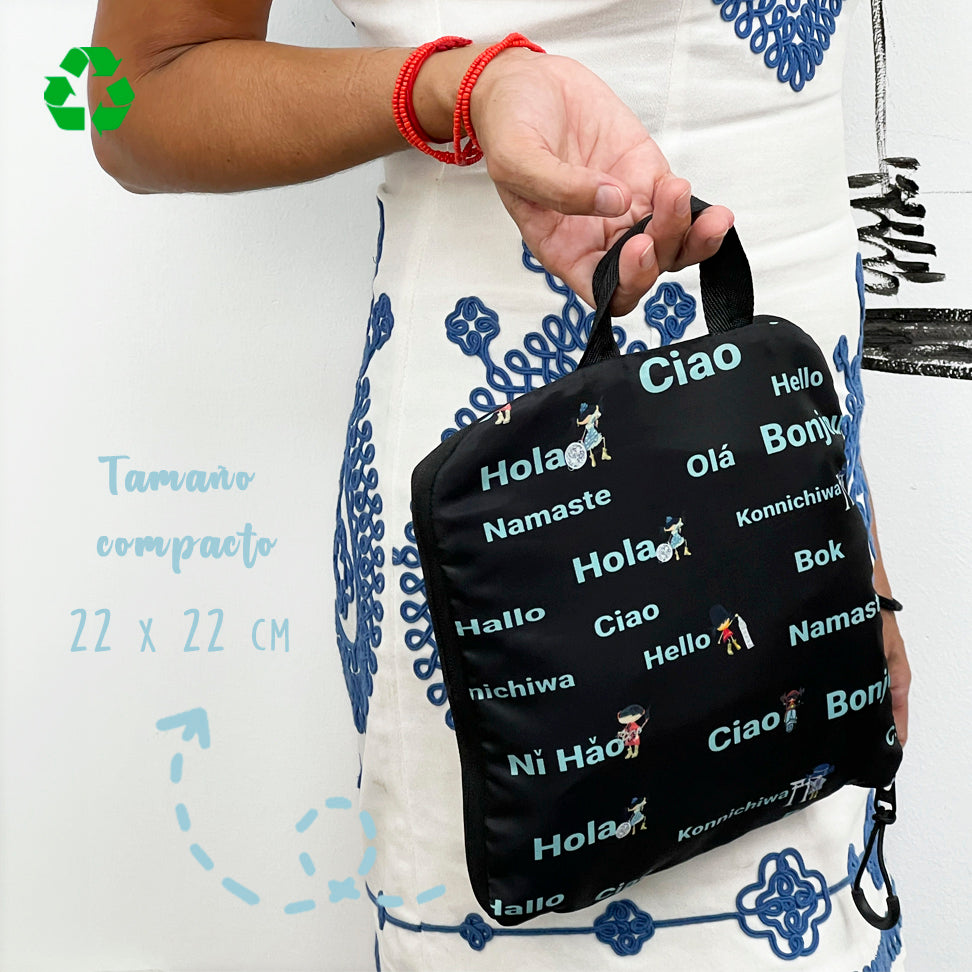 Totebag plegable Saludos del Mundo
