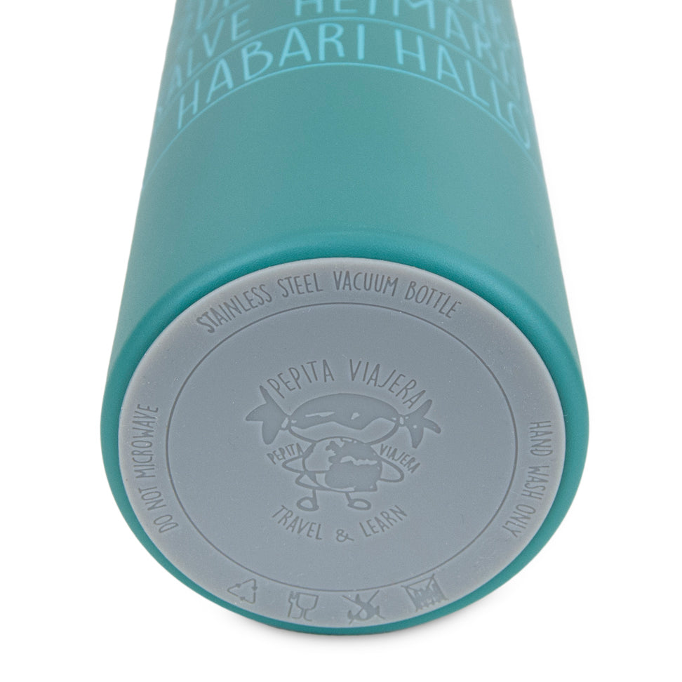 Pack Aguamarina Toptrip Saludos del Mundo- Mochilas + Botella Saludos Aguamarina