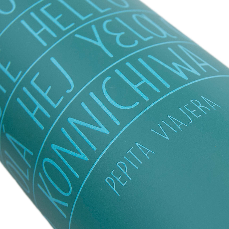 Pack Aguamarina Toptrip Saludos del Mundo- Mochilas + Botella Saludos Aguamarina