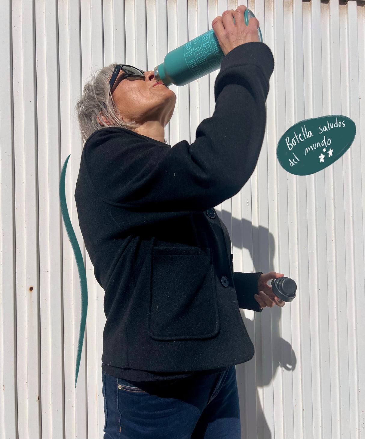 Pack Aguamarina Toptrip Saludos del Mundo- Mochilas + Botella Saludos Aguamarina