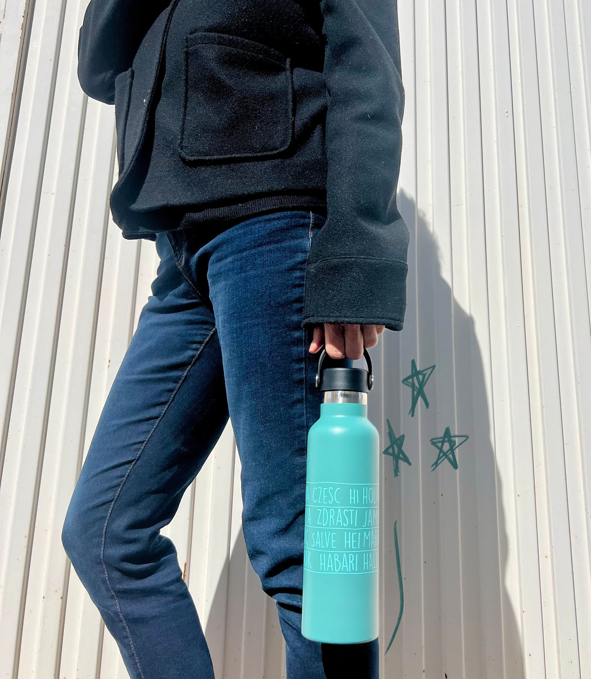 Pack Aguamarina Toptrip Saludos del Mundo- Mochilas + Botella Saludos Aguamarina