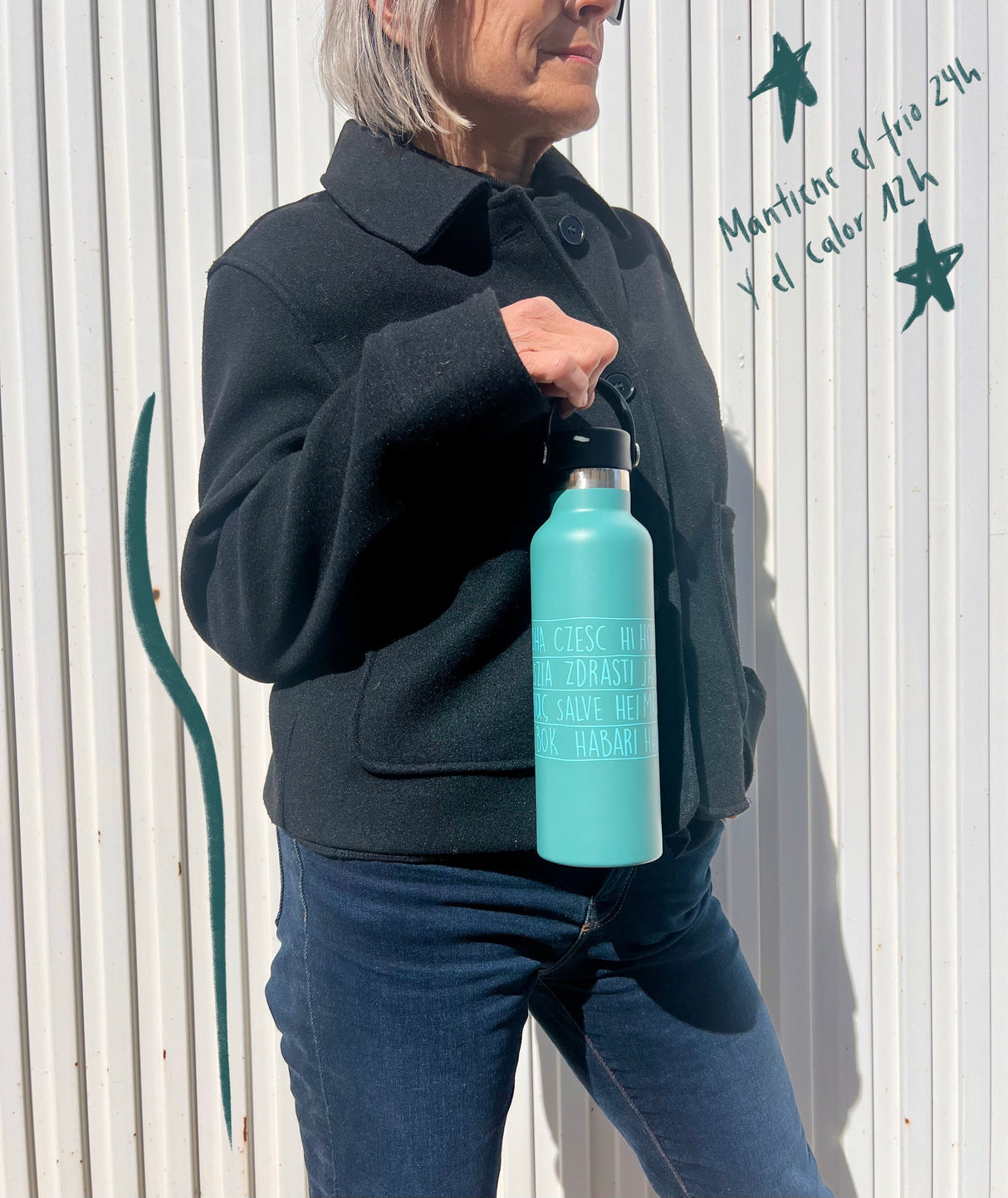 Pack Aguamarina Toptrip Saludos del Mundo- Mochilas + Botella Saludos Aguamarina