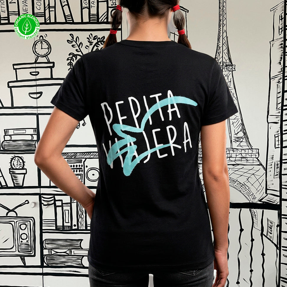 Camiseta Pepita Viajera Negra