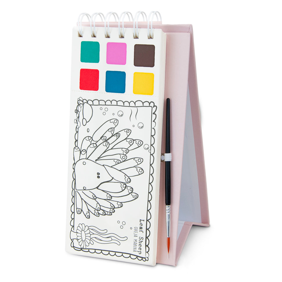 Libro para colorear con acuarelas Oveja Marina