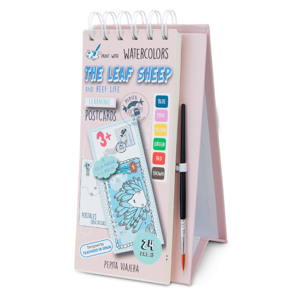 Libro para colorear con acuarelas Oveja Marina