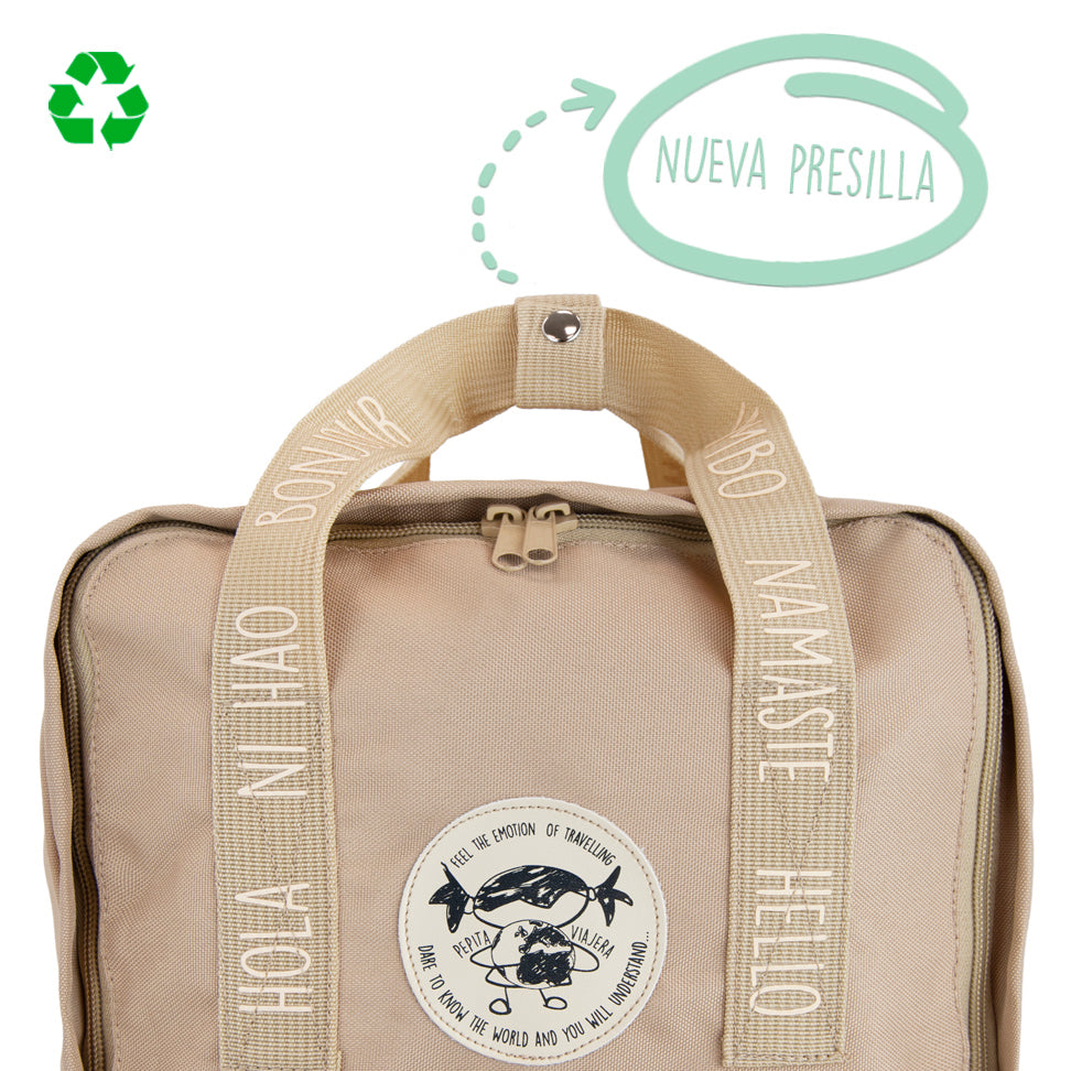 Mochila saludos del mundo Camel