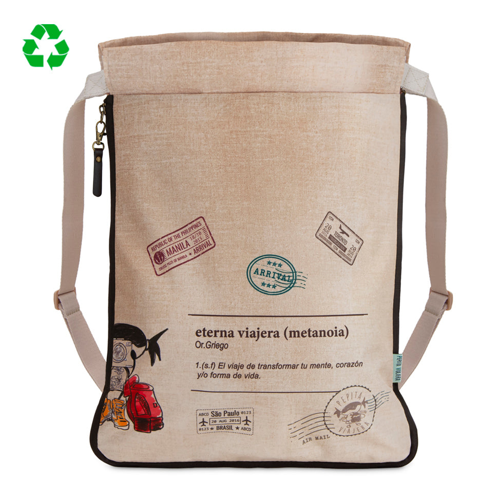 Mochila saco con fuelle expandible Eterna Viajera