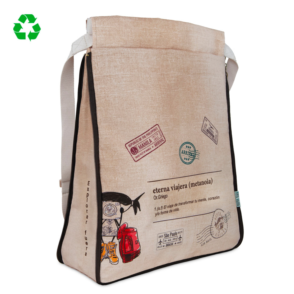 Mochila saco con fuelle expandible Eterna Viajera