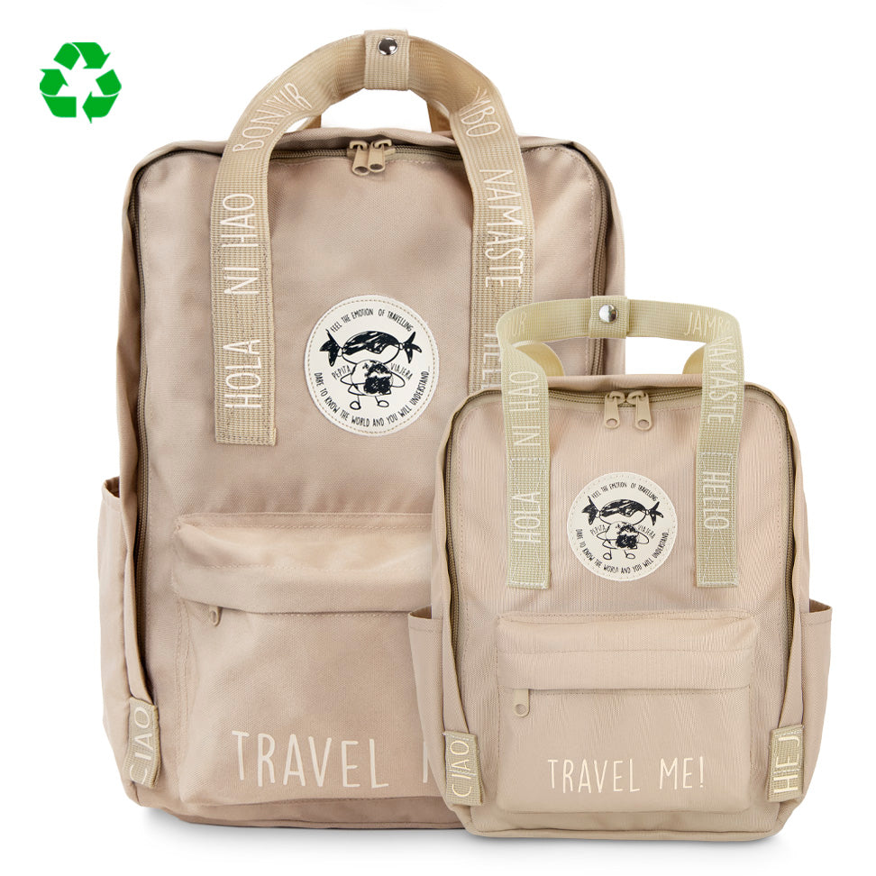 Mochila Mini saludos del mundo Camel