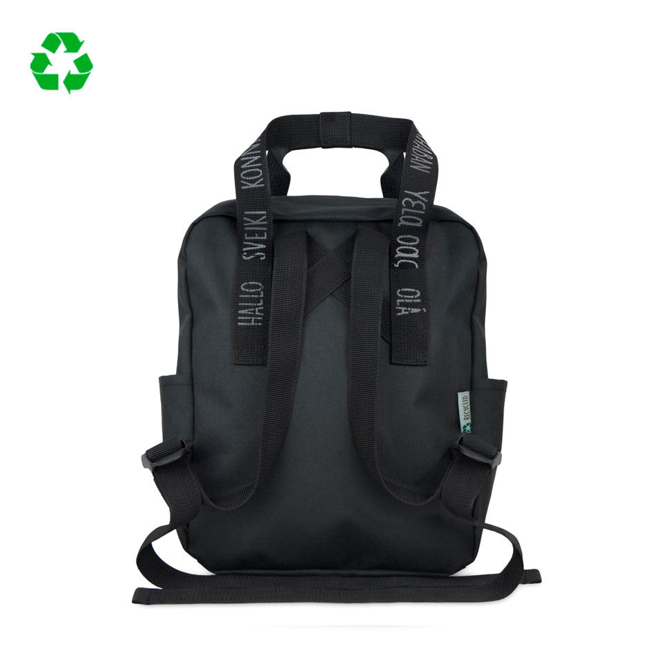 Mochila Mini saludos del mundo Negra