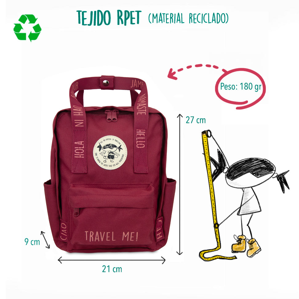 Mochila Mini saludos del mundo Roja