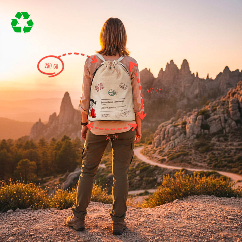 Mochila saco con fuelle expandible Eterna Viajera