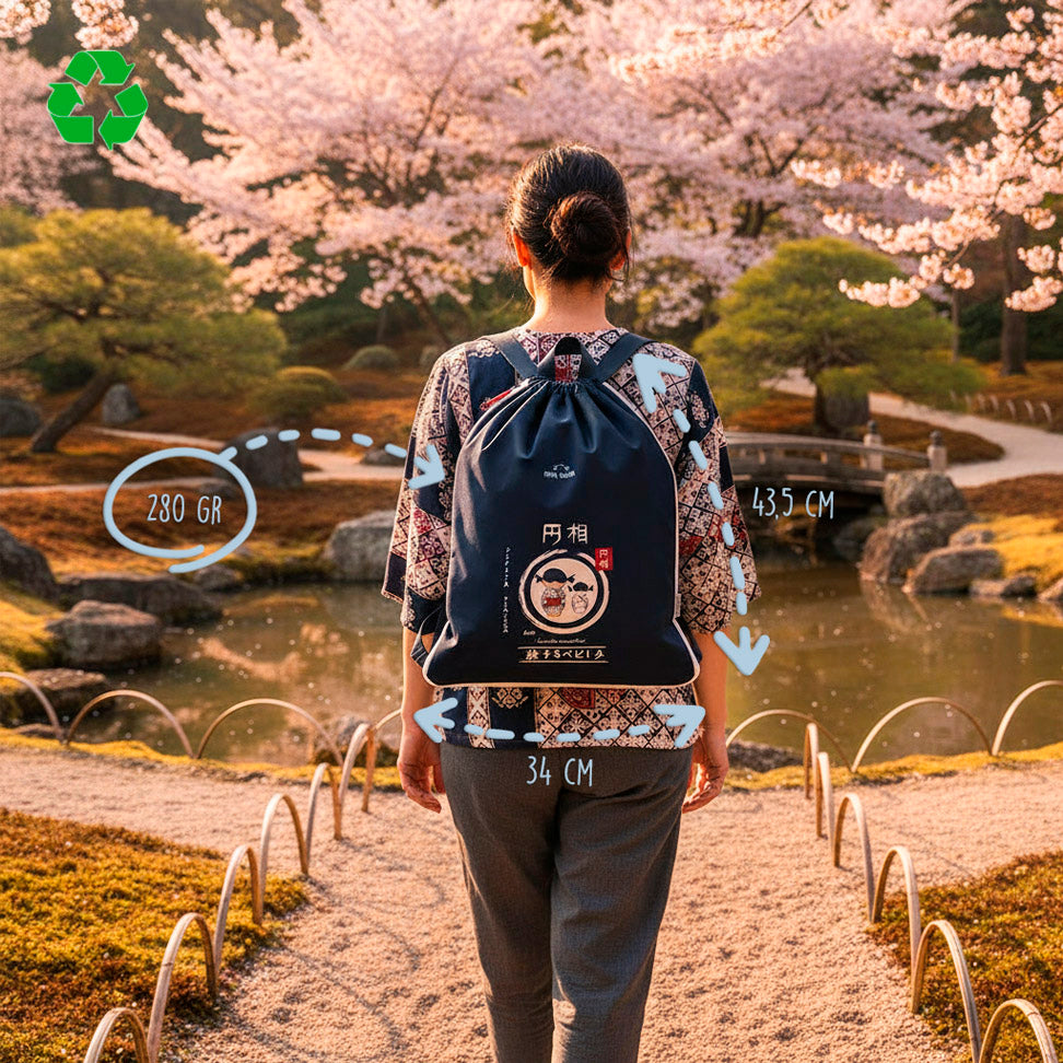 Mochila saco con fuelle expandible Japón