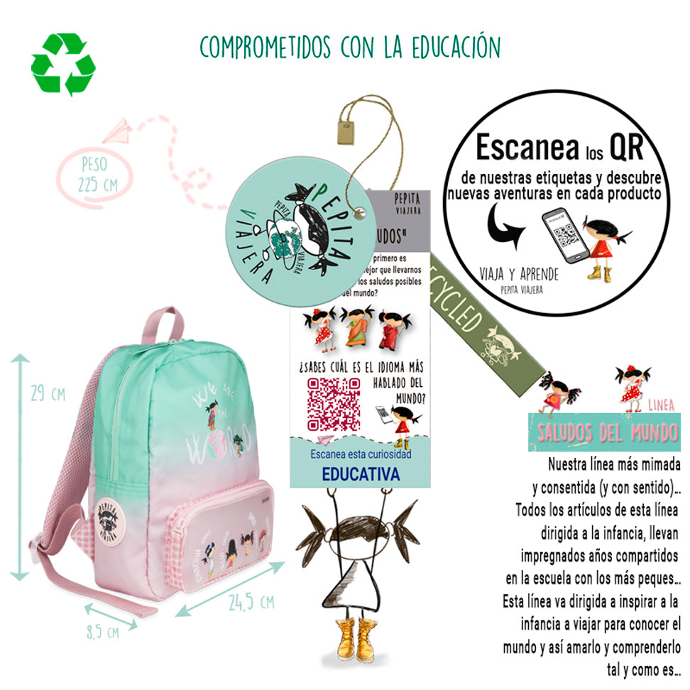 Mochila infantil Saludos del mundo