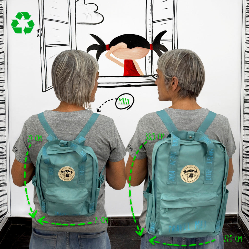 Mochila Mini saludos del mundo Aguamarina