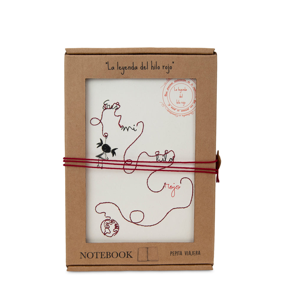 Pack Niji con cuaderno, vela, taza y botella del Hilo Rojo.