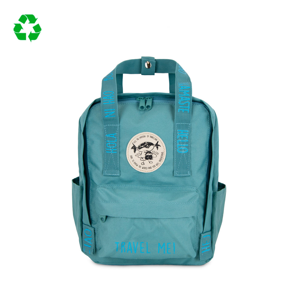 Pack Aguamarina Toptrip Saludos del Mundo- Mochilas + Botella Saludos Aguamarina