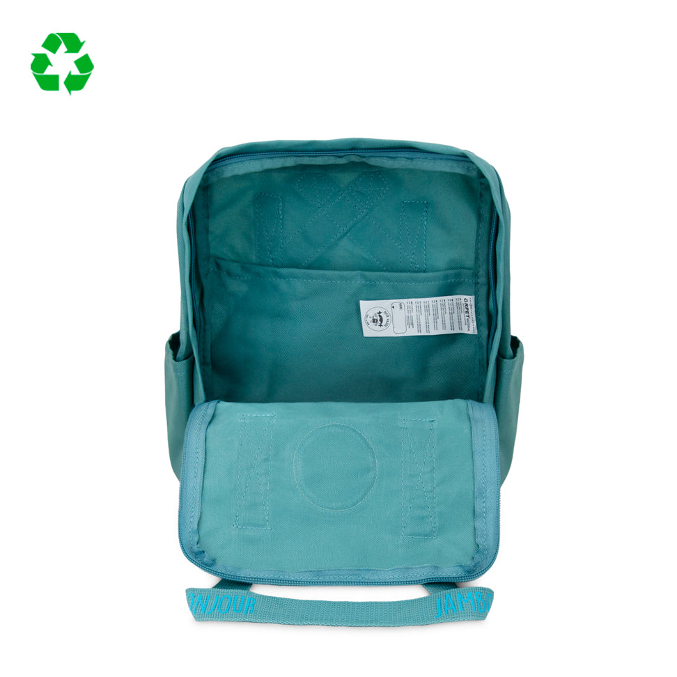 Pack Aguamarina Toptrip Saludos del Mundo- Mochilas + Botella Saludos Aguamarina