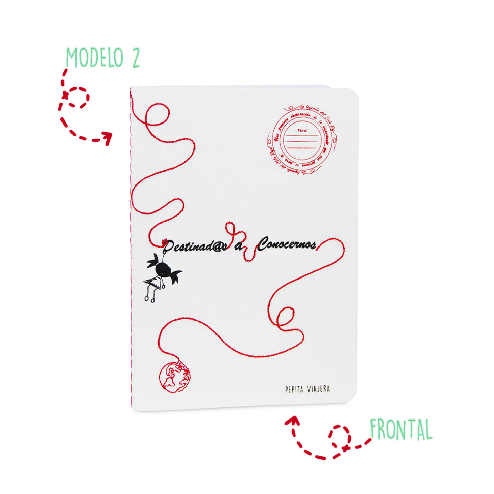 Set 2 libretas bordadas Leyenda del Hilo Rojo , español