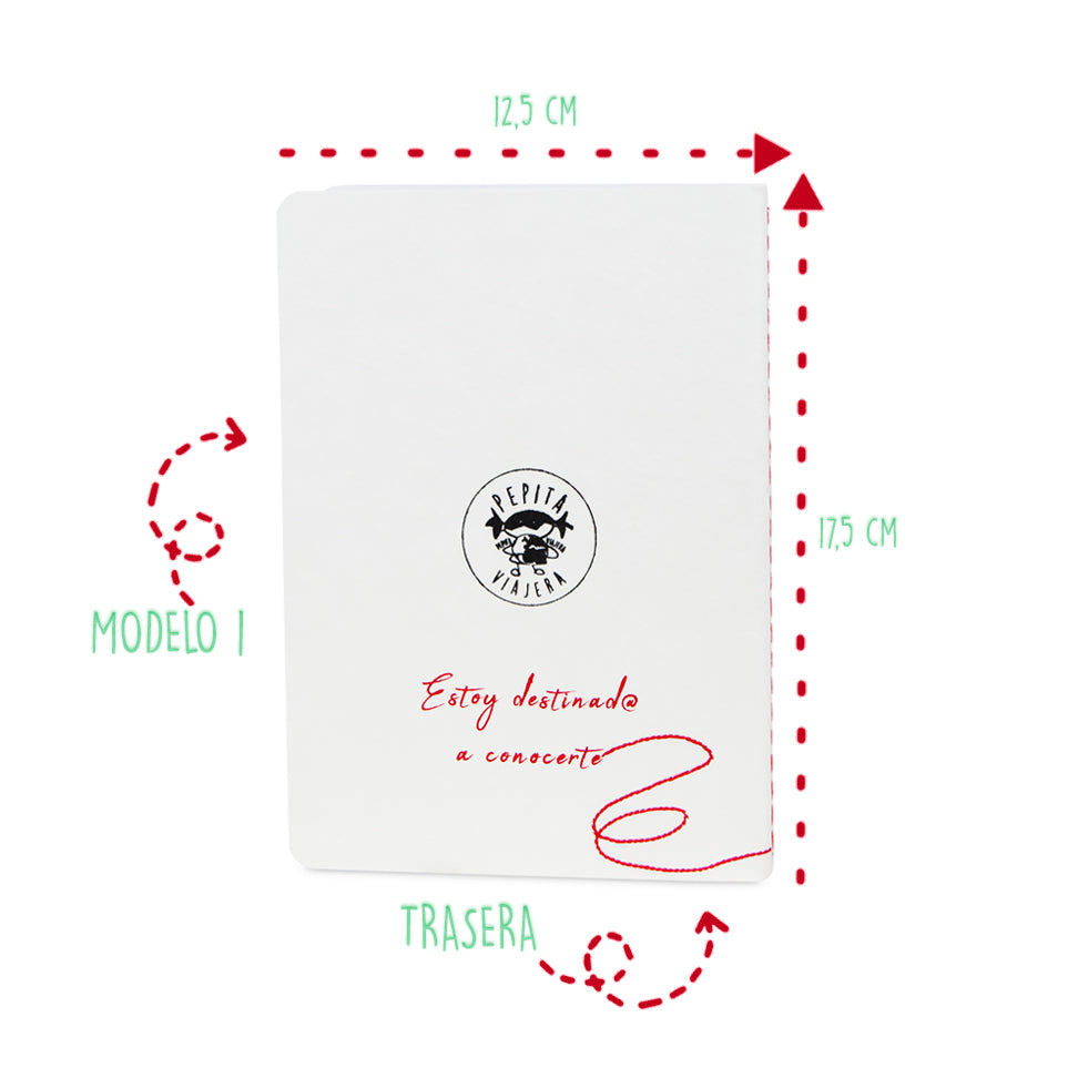Set 2 libretas bordadas Leyenda del Hilo Rojo , español