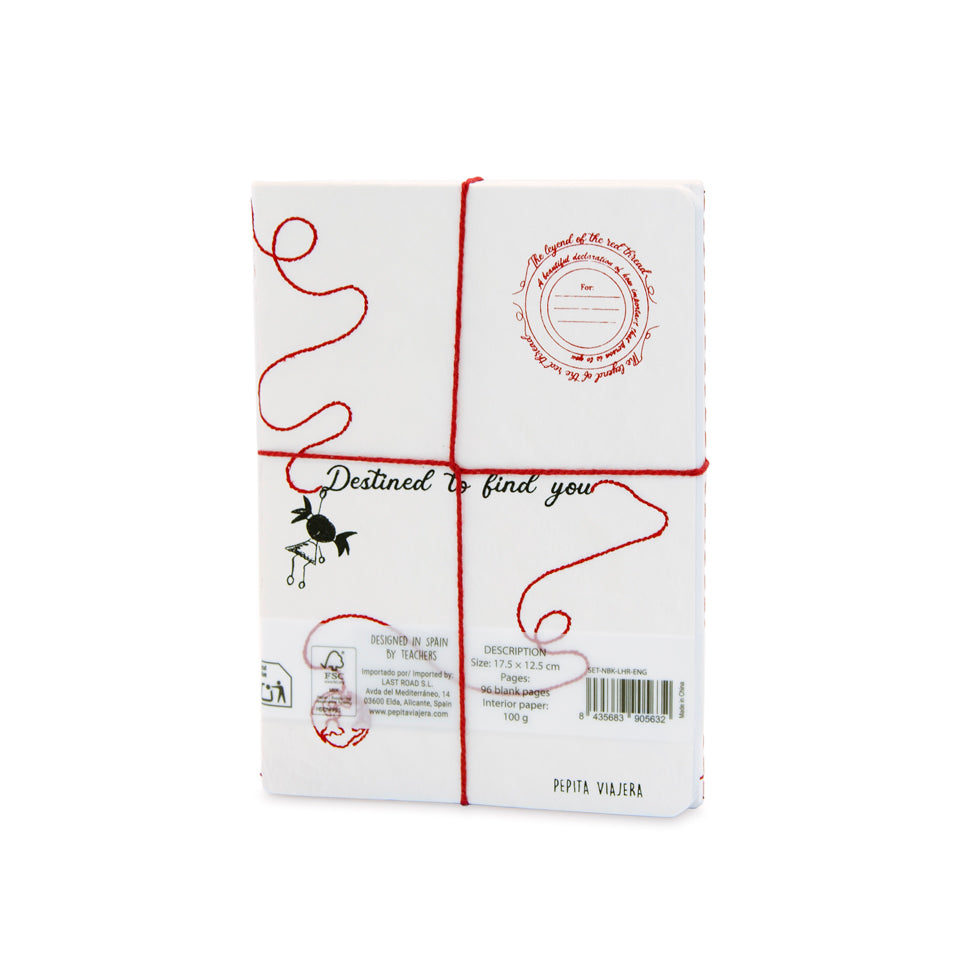 Set 2 libretas bordadas Leyenda del Hilo Rojo en Inglés