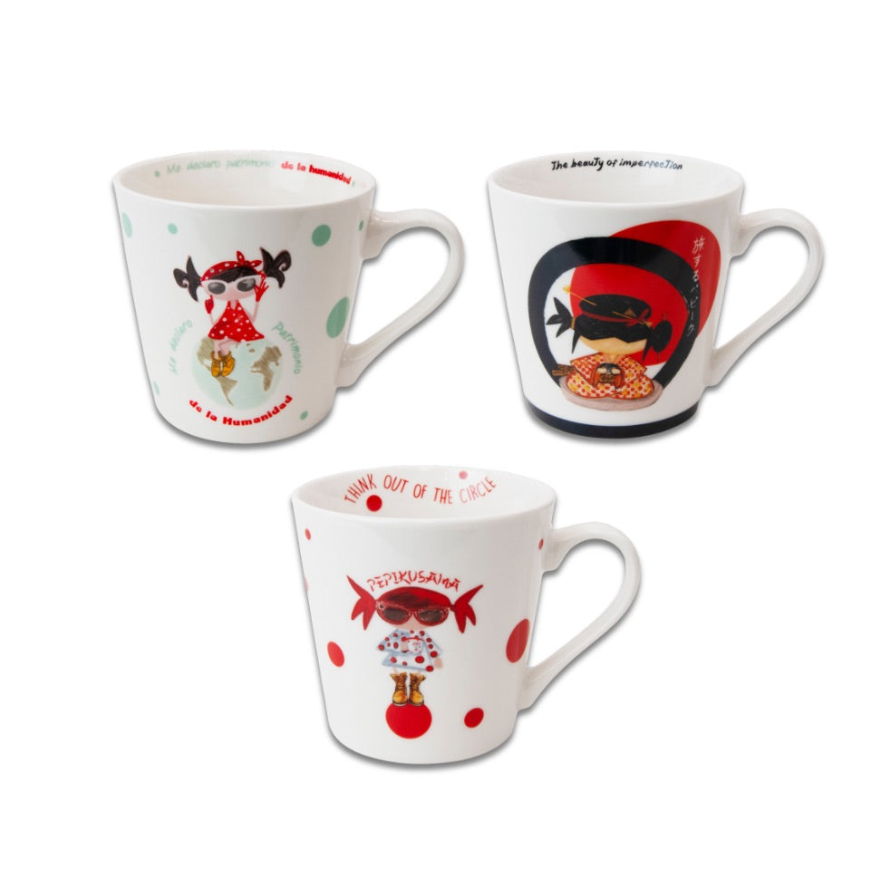 Pack Triptazas Pepita Tazas Patrimonio + Kusama + Japón