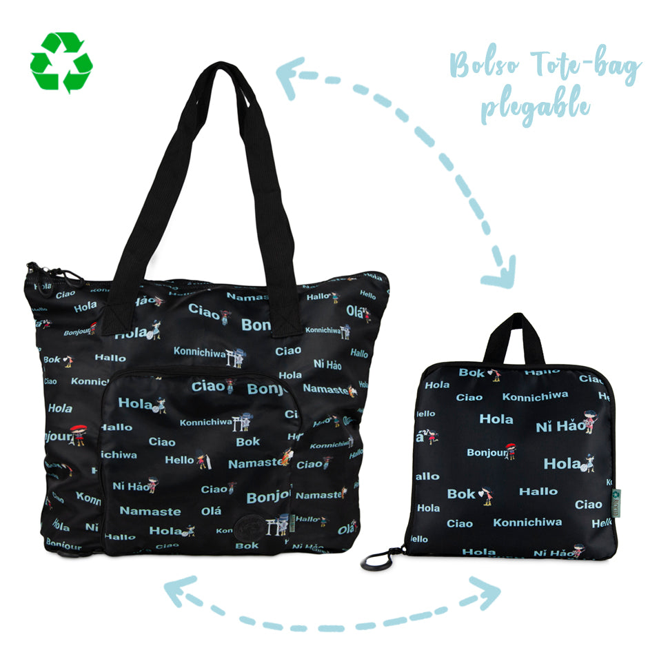 Totebag plegable Saludos del Mundo