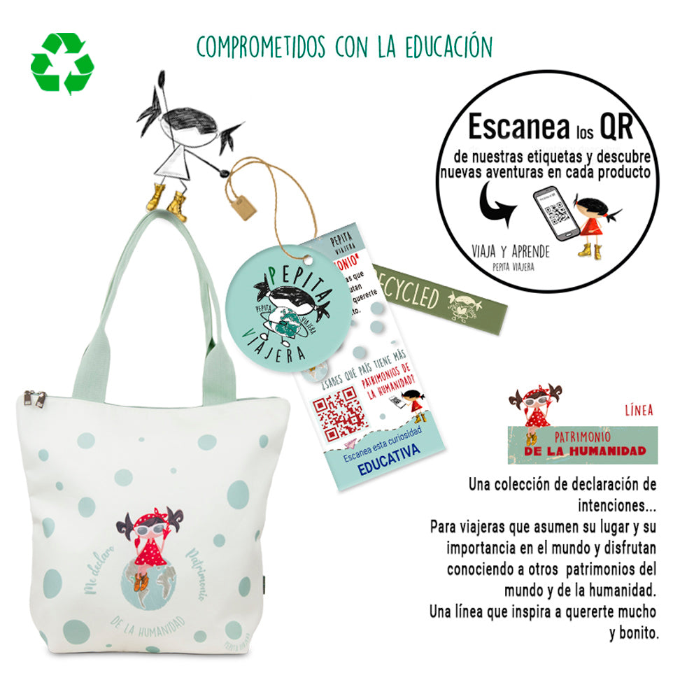 Tote bag Patrimonio de la Humanidad Blanca