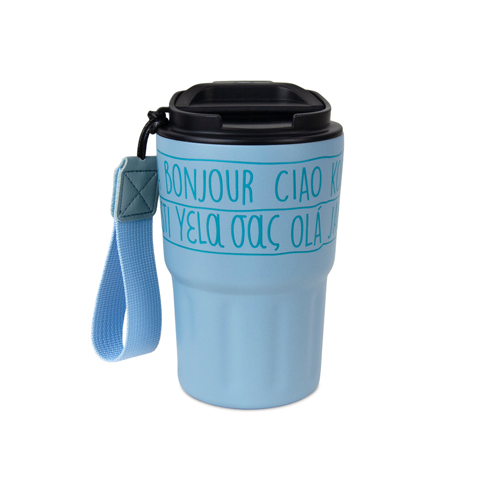 Vaso térmico de acero inoxidable Saludos del Mundo Azul