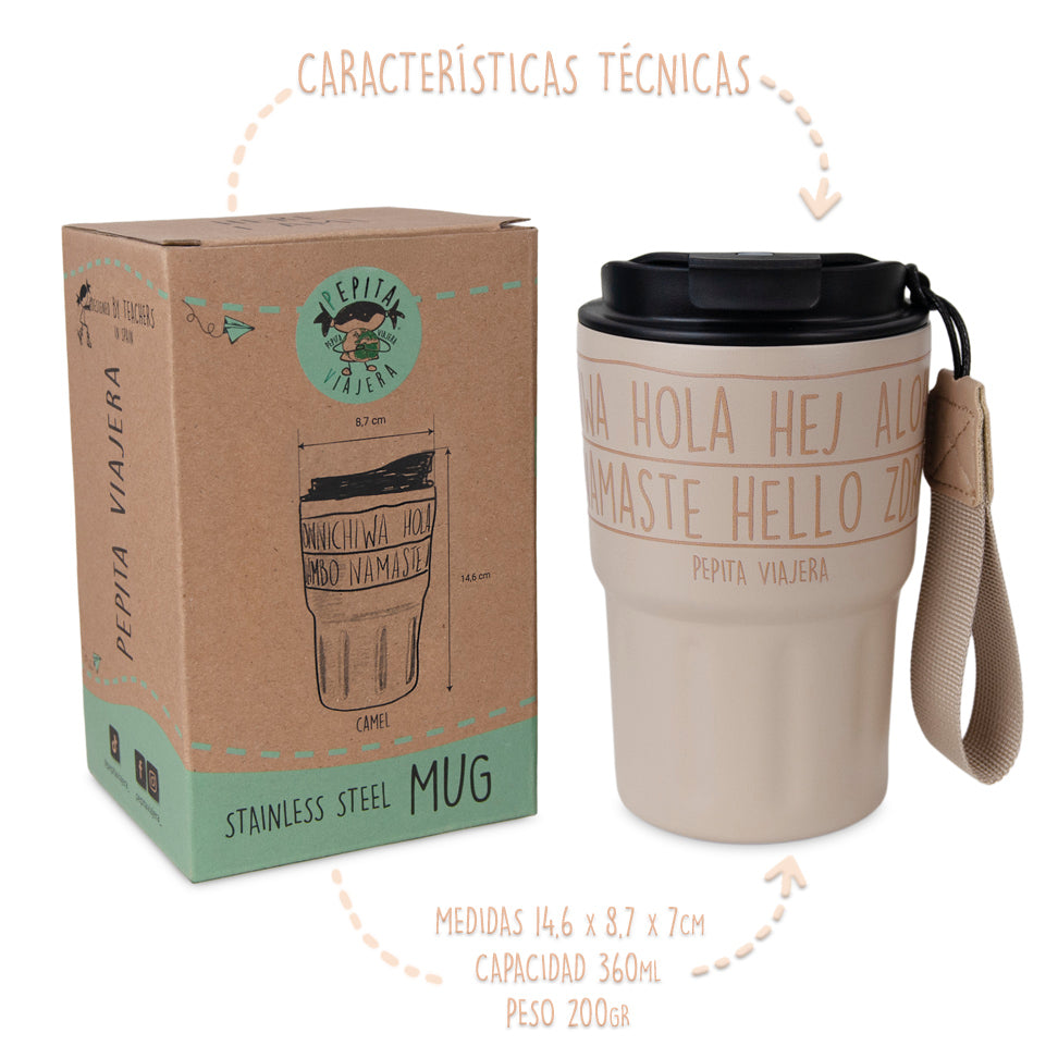 Vaso térmico de acero inoxidable Saludos del Mundo Camel
