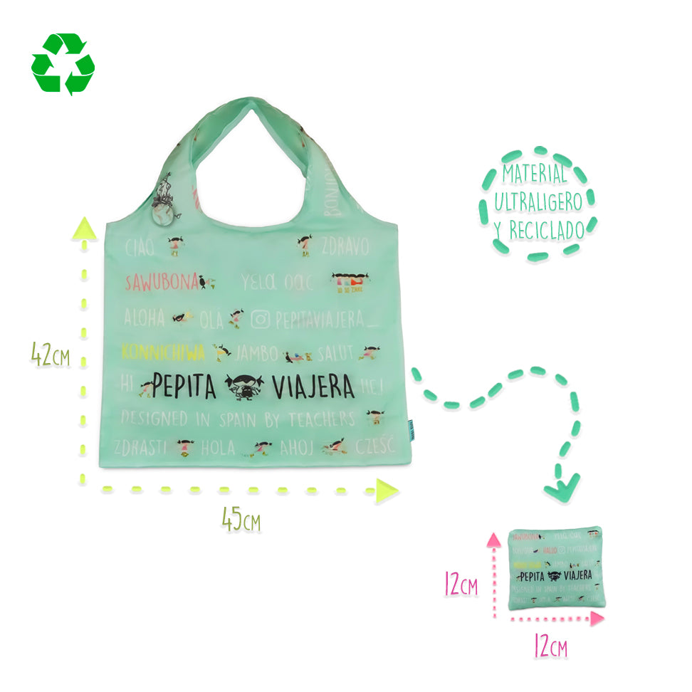 Bolsa shopper plegable Saludos del mundo