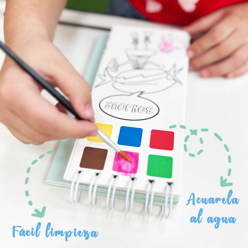 Libro para colorear con acuarelas Dinosaurios