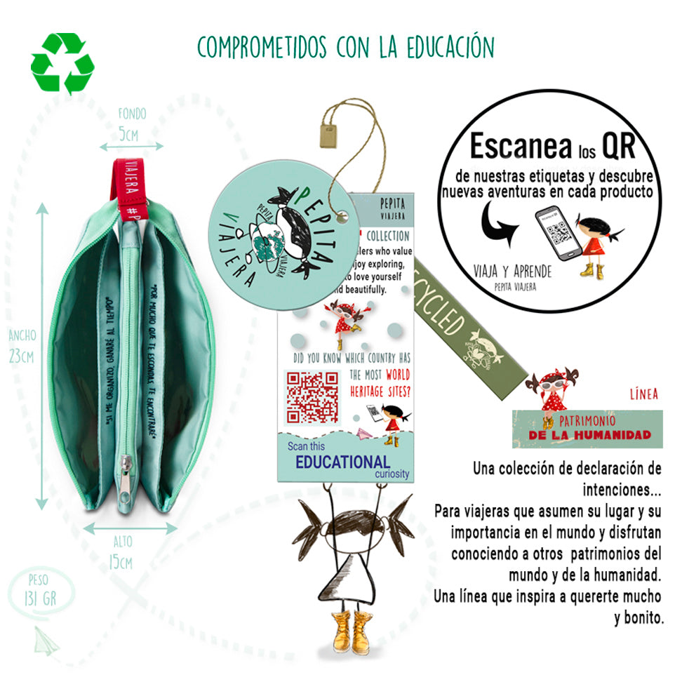 Portatodo triple Me Declaro Patrimonio de la Humanidad en inglés