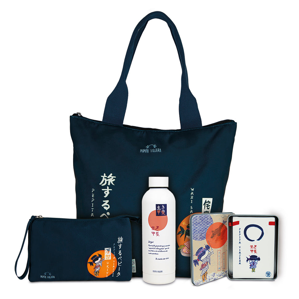 Pack regalo Takayama Organizador Triple, Tote bag y Botella Térmica Japón