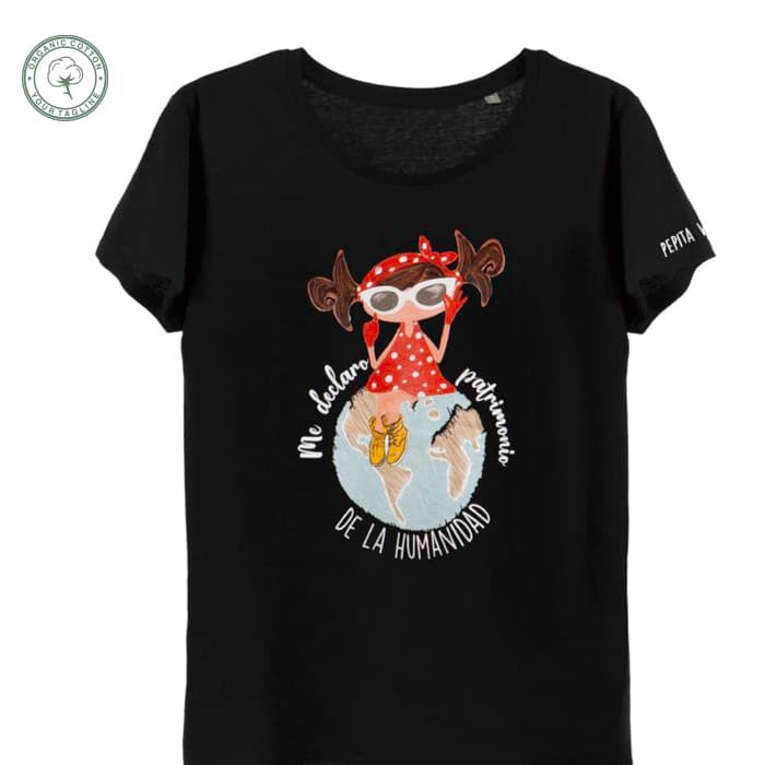 Camiseta Me declaro patrimonio de la humanidad negra infantil