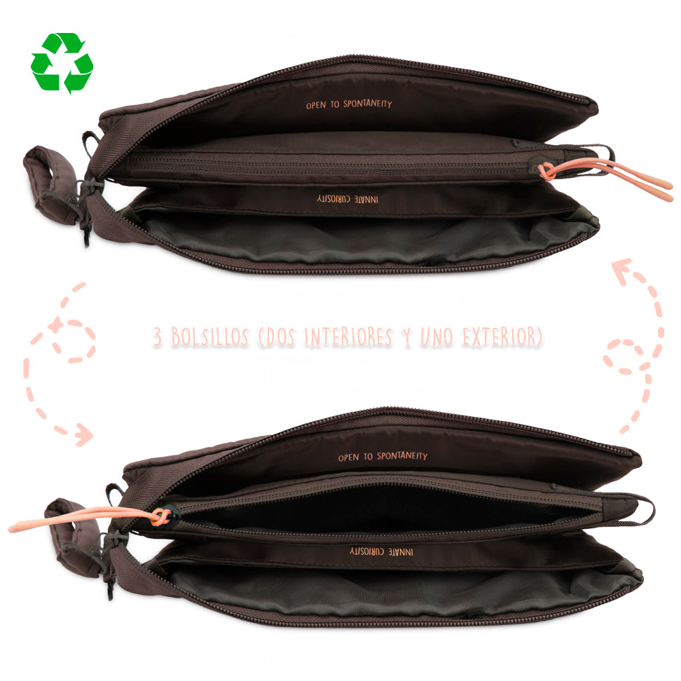 Neceser portatodo triple acolchado DRD4-7r Marrón