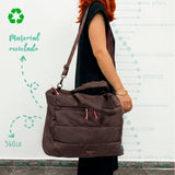 Bolso Totebag acolchado DRD4-7R Travel Gene Marrón