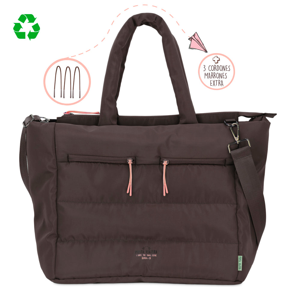 Pack DRD4-7R Marrón Totebag y monedero acolchados