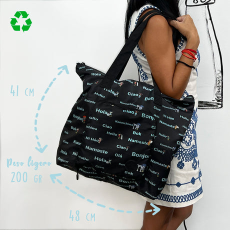 Totebag plegable Saludos del Mundo