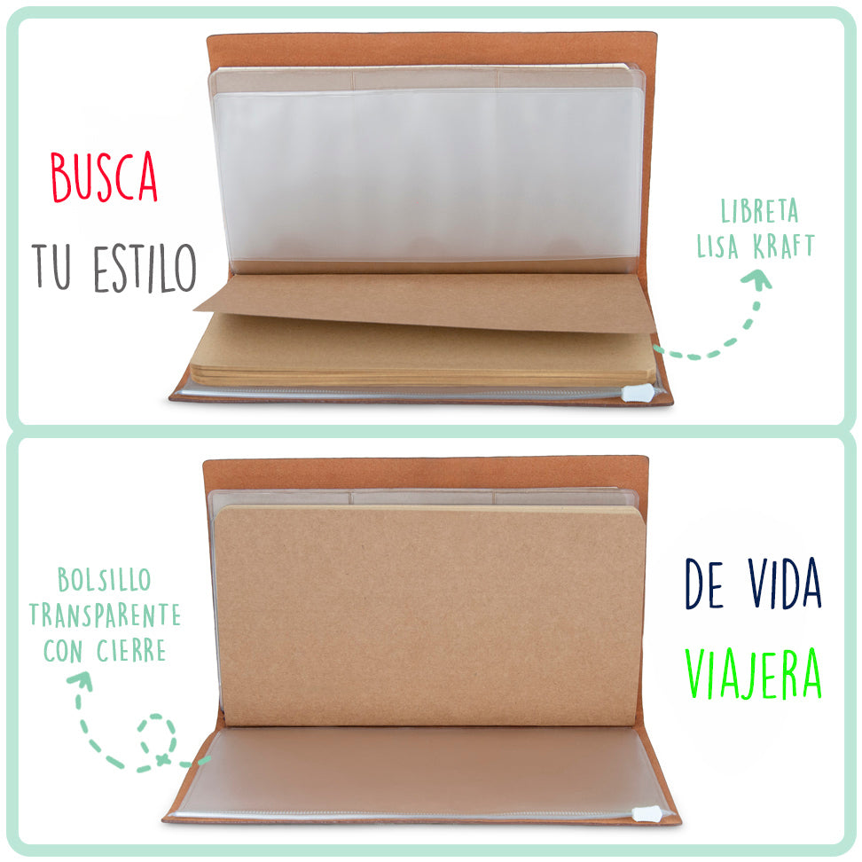 Cuaderno de viaje Saludos del Mundo aguamarina