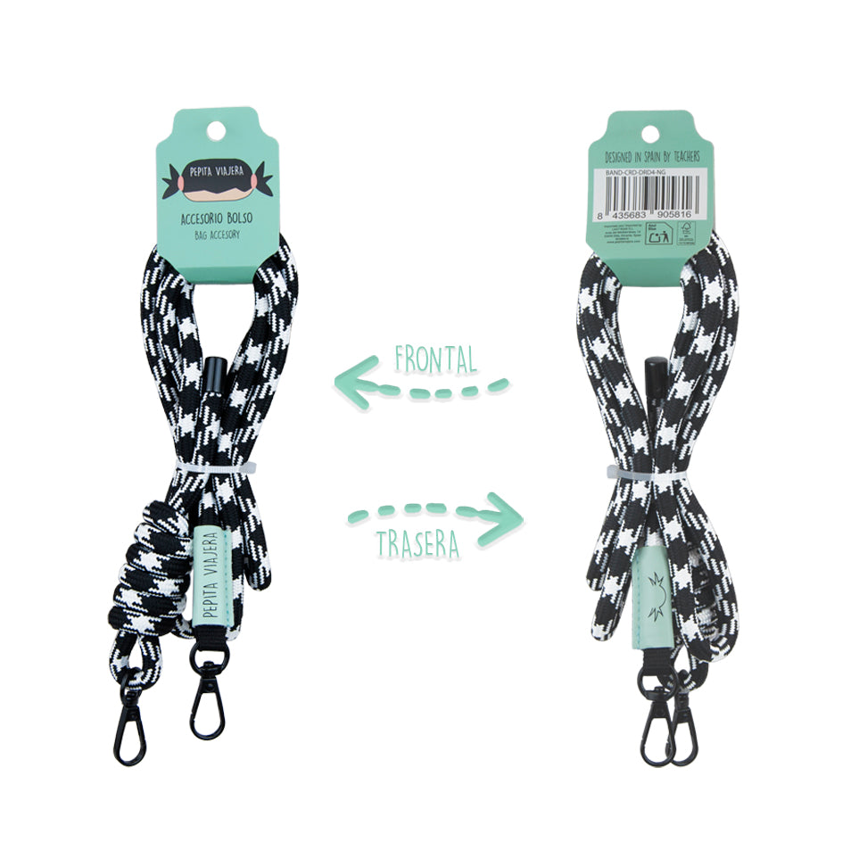 Bandolera cuerda DRD4-7R Negro para Bolso de Mano