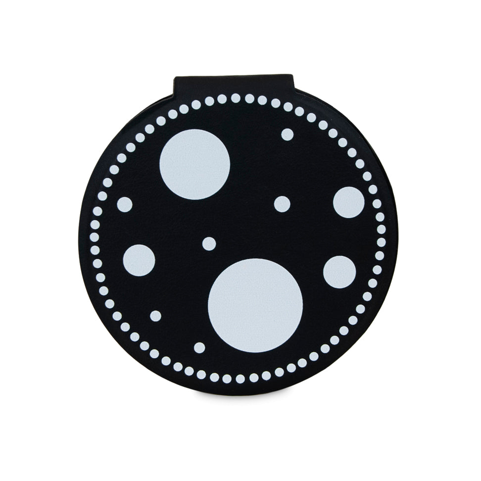 Espejo compacto irrompible de acero inoxidable Pepikusama negro