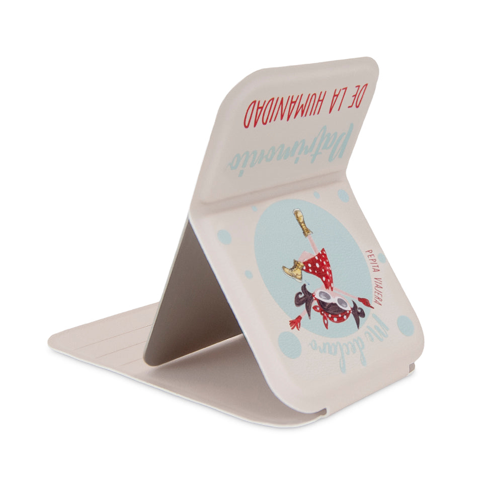 Espejo compacto irrompible de acero inoxidable Patrimonio beige