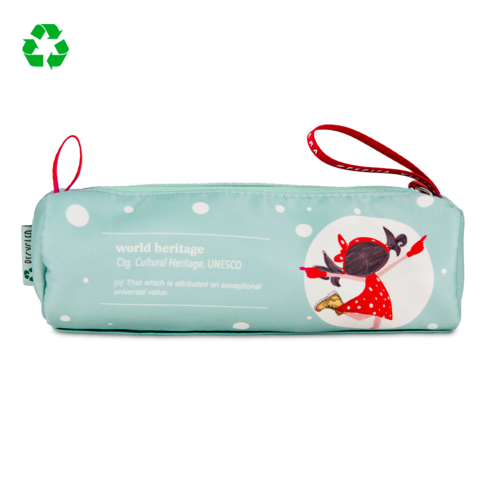 Portatodo redondo Patrimonio de la Humanidad en inglés