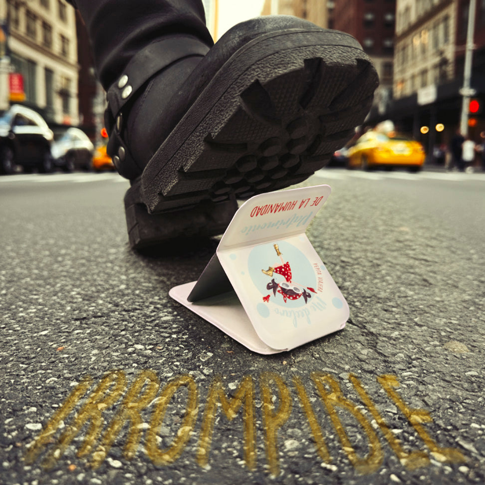 Espejo compacto irrompible de acero inoxidable Patrimonio beige